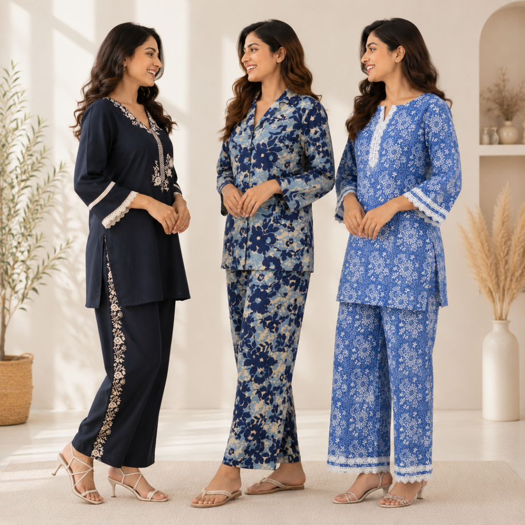 3 Women's Cotton Co-Ord Set ( C1 )