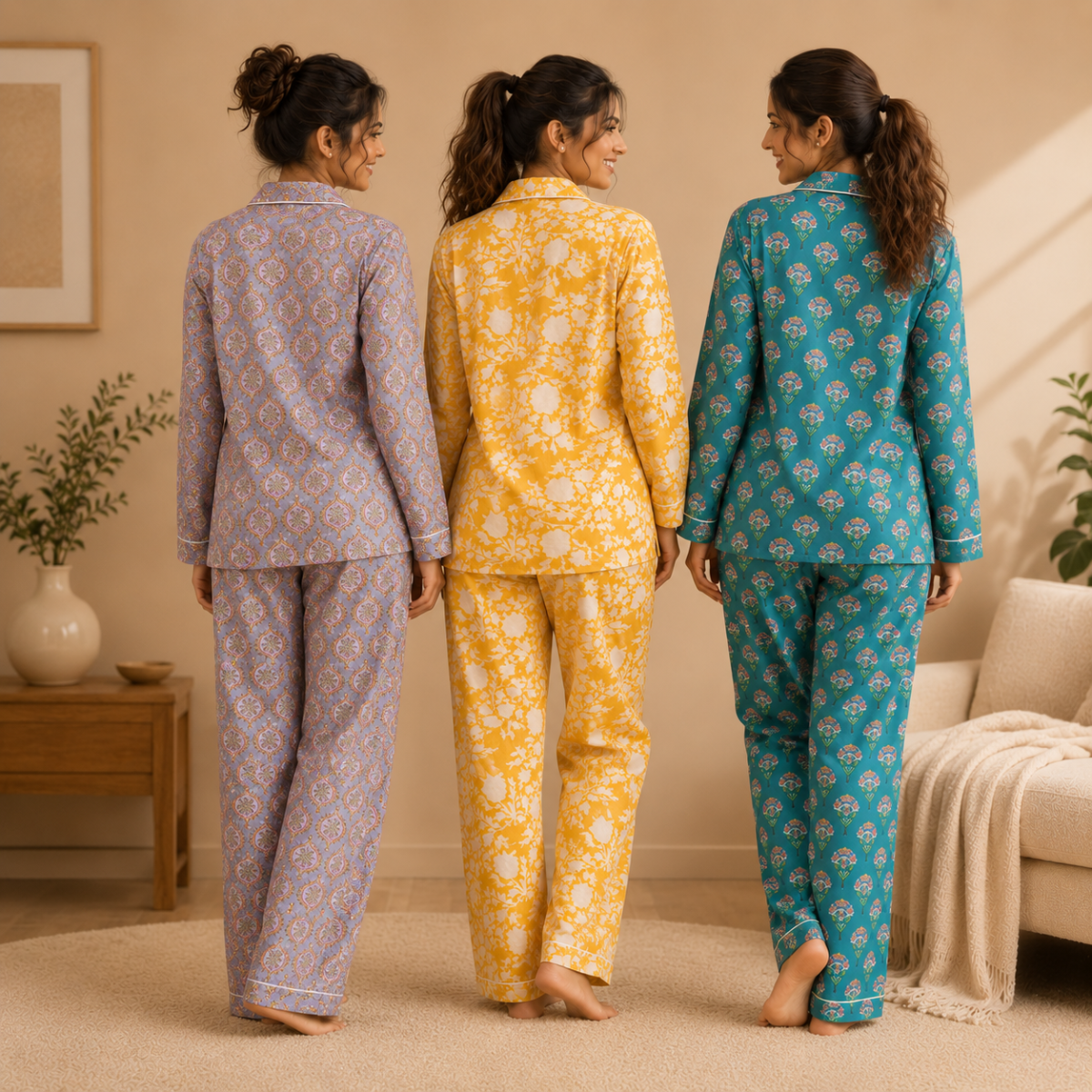3 Cotton Night Suit For Women (N-1)