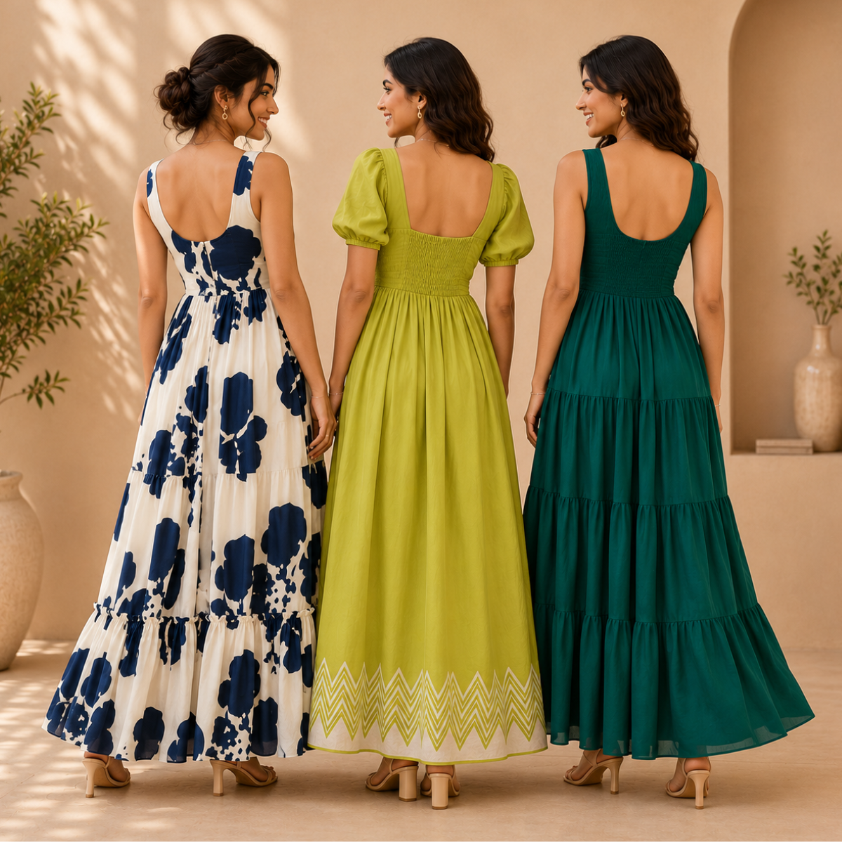 3 Printed Maxi Dress – Style Meets Comfort | MD-10