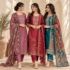 3 Women’s Ethnic Kurta Set With Dupatta | K-9