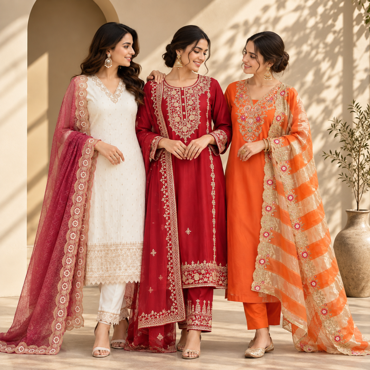 3 Women’s Stylish Kurta Set With Dupatta | KS-10