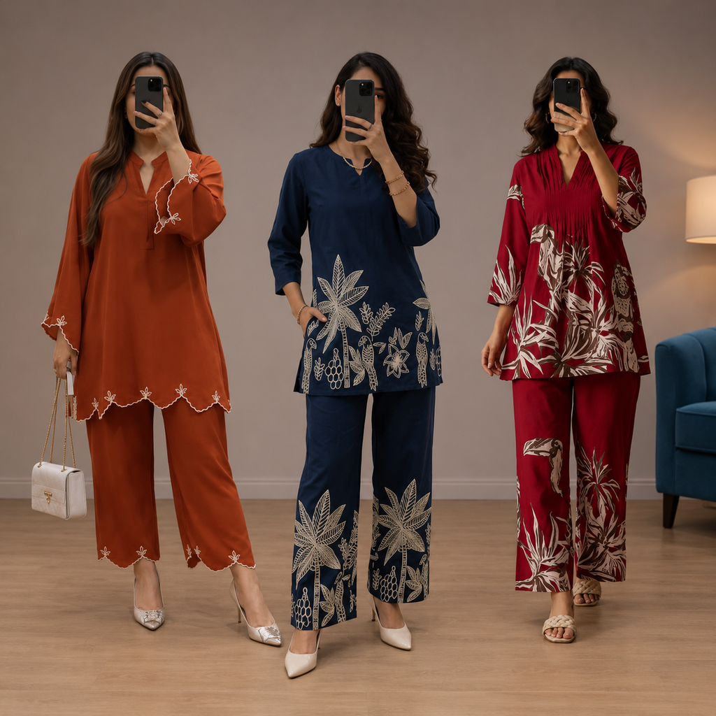 Printed Co-Ord | Pack of 3 | Casual Ethnic Fusion Wear | CC-015