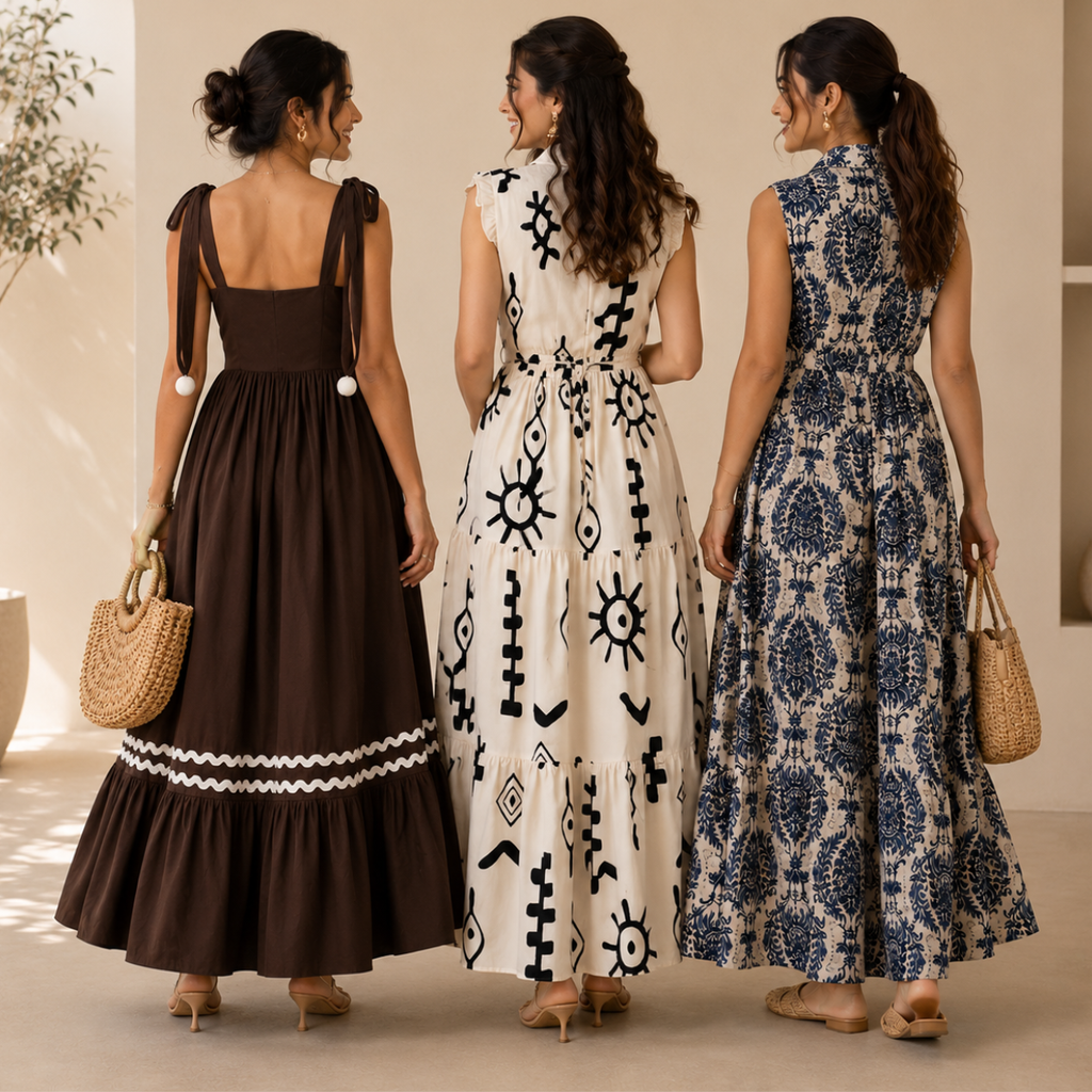3 Printed Maxi Dress – Style Meets Comfort | MD-01