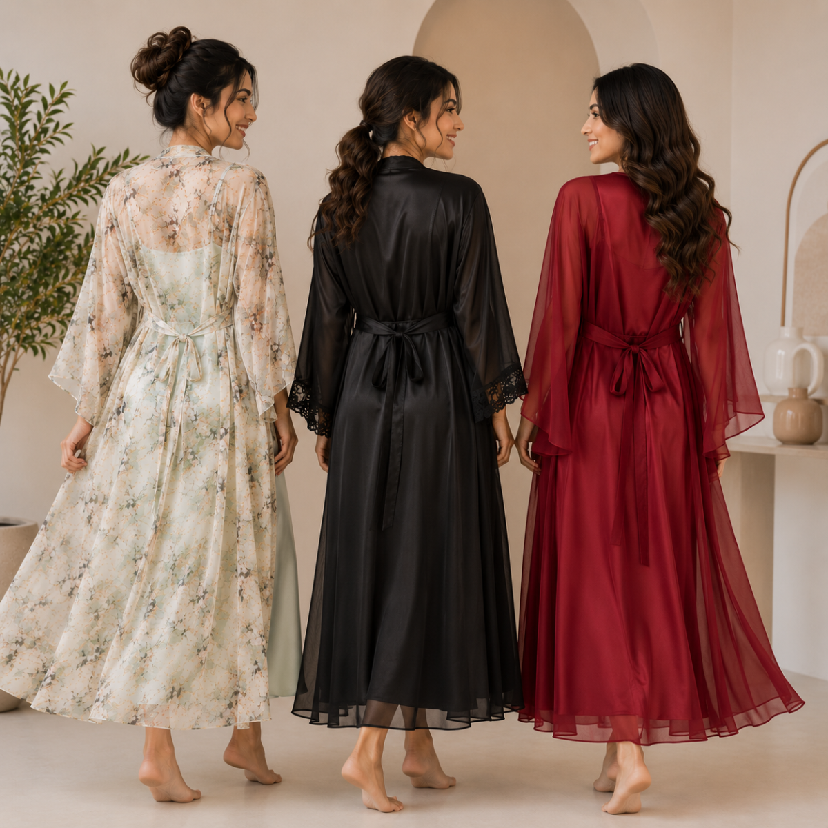 3 Soft Satin Nightwear ( N-1 )