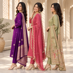 3 Women’s Ethnic Kurta Set With Dupatta | K-1