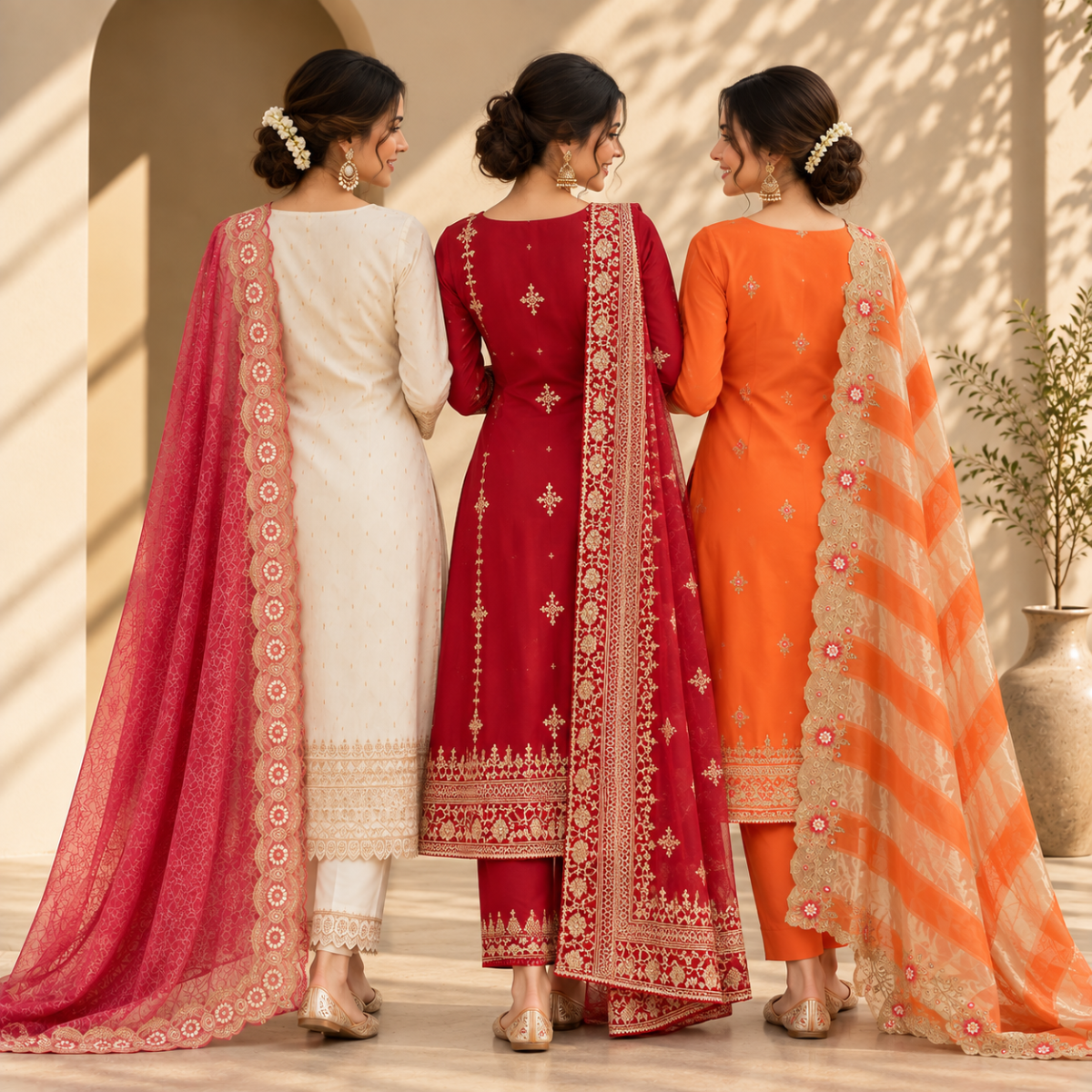 3 Women’s Stylish Kurta Set With Dupatta | KS-10