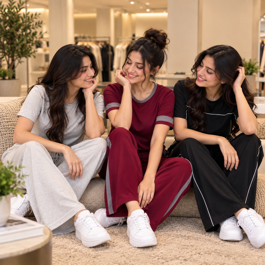 3 Women’s Casual T-Shirt With Trouser ( T12 )