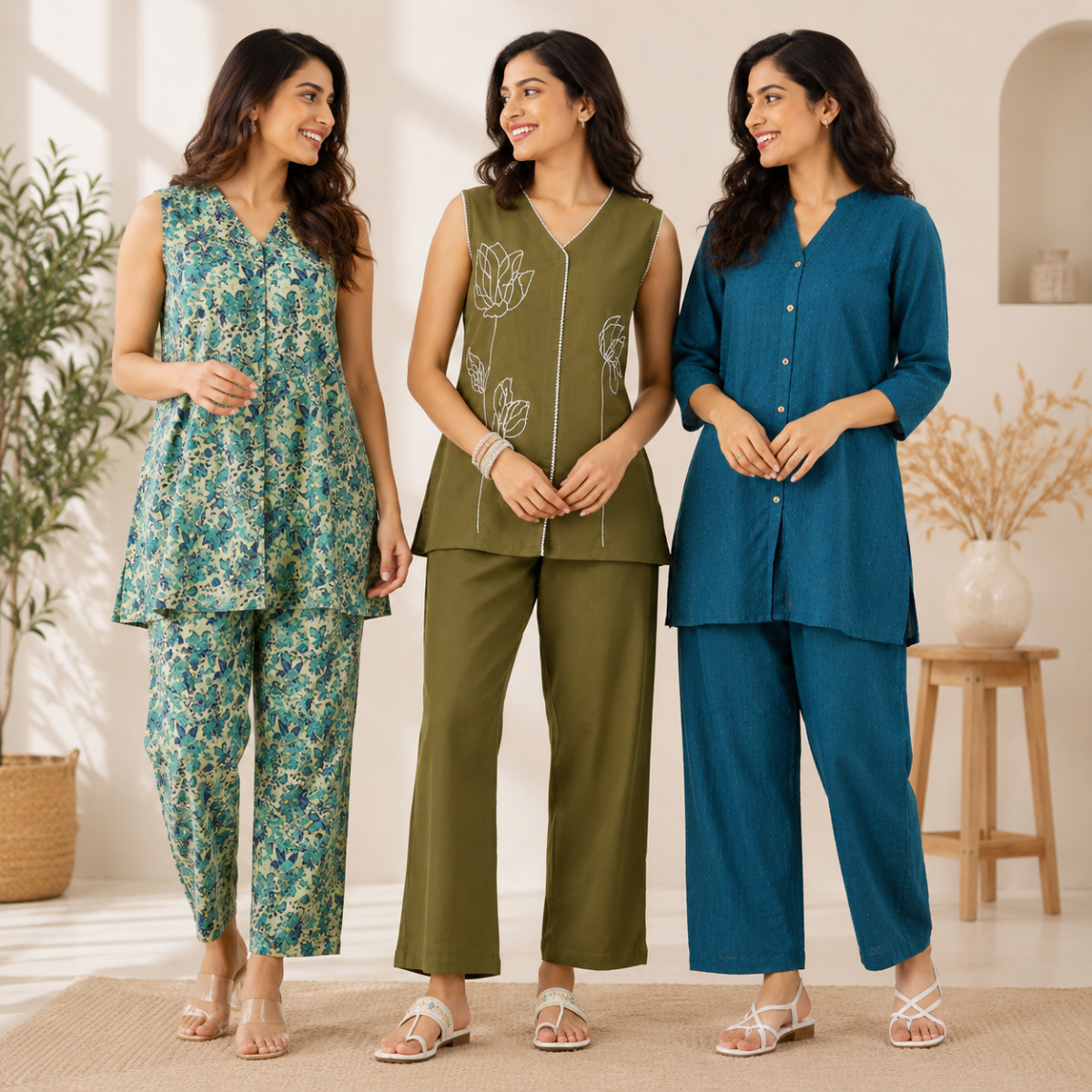 3 Women's Cotton Co-Ord Set ( C2 )