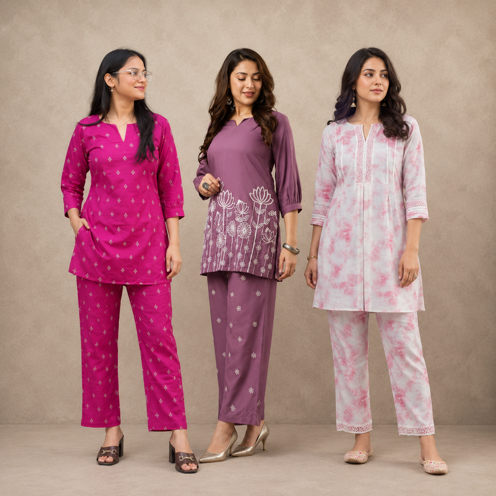 Printed Co-Ord | Pack of 3 | Casual Ethnic Fusion Wear | CC-013