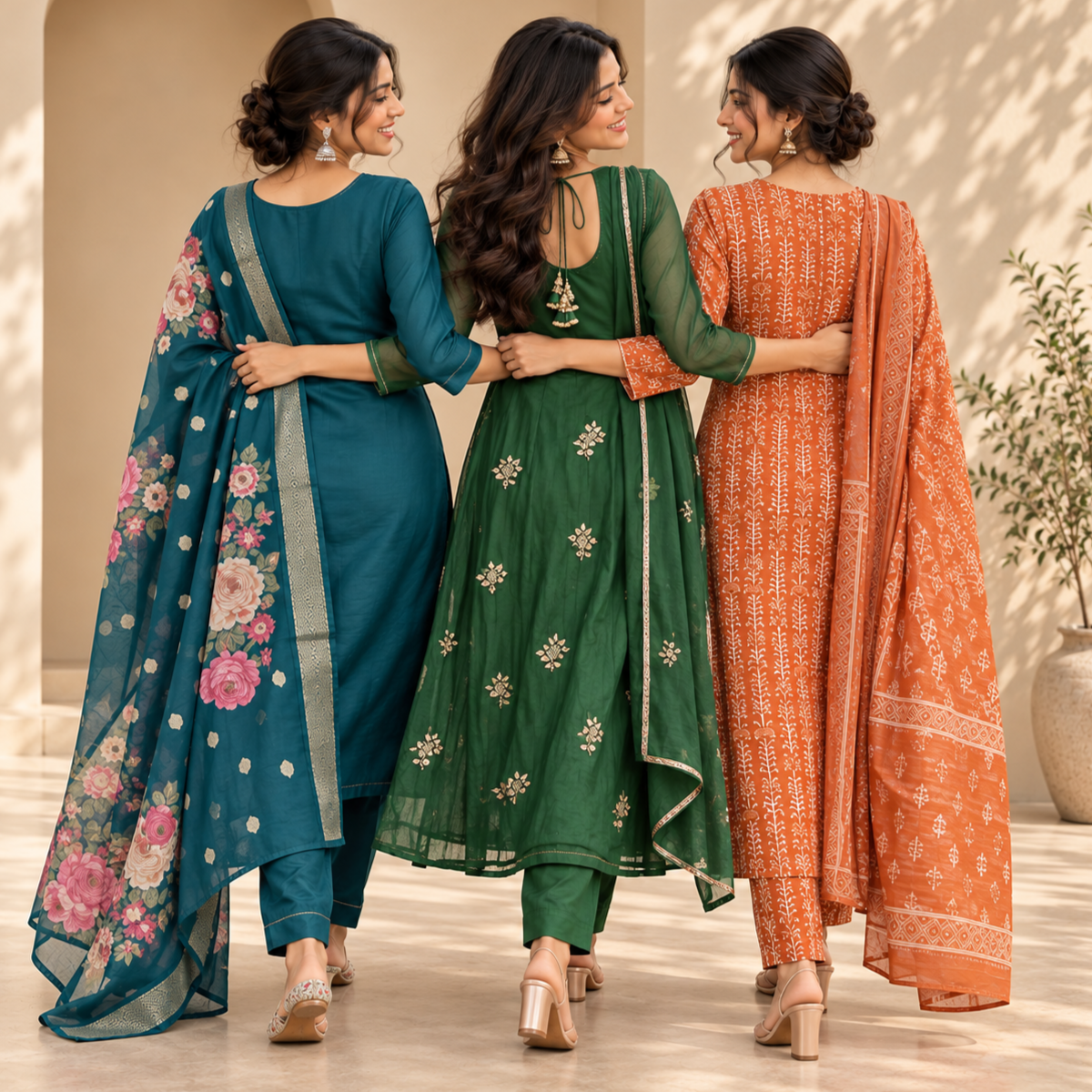 3 Women’s Stylish Kurta Set With Dupatta | KS-1