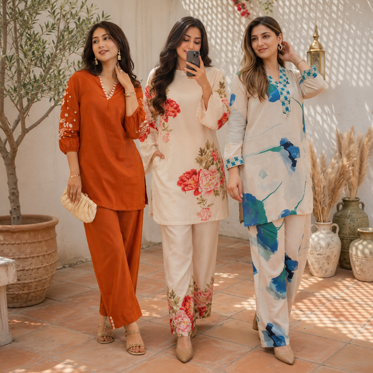 Printed Co-Ord | Pack of 3 | Casual Ethnic Fusion Wear | CC-012