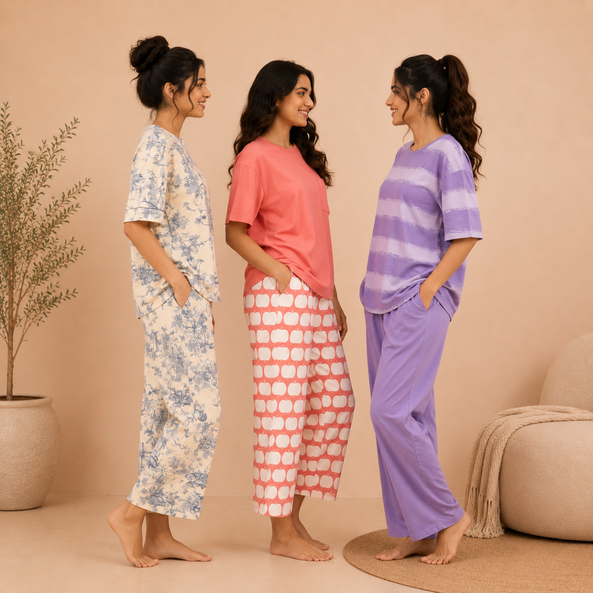 3 Combo Cotton Night Suits (C-2)