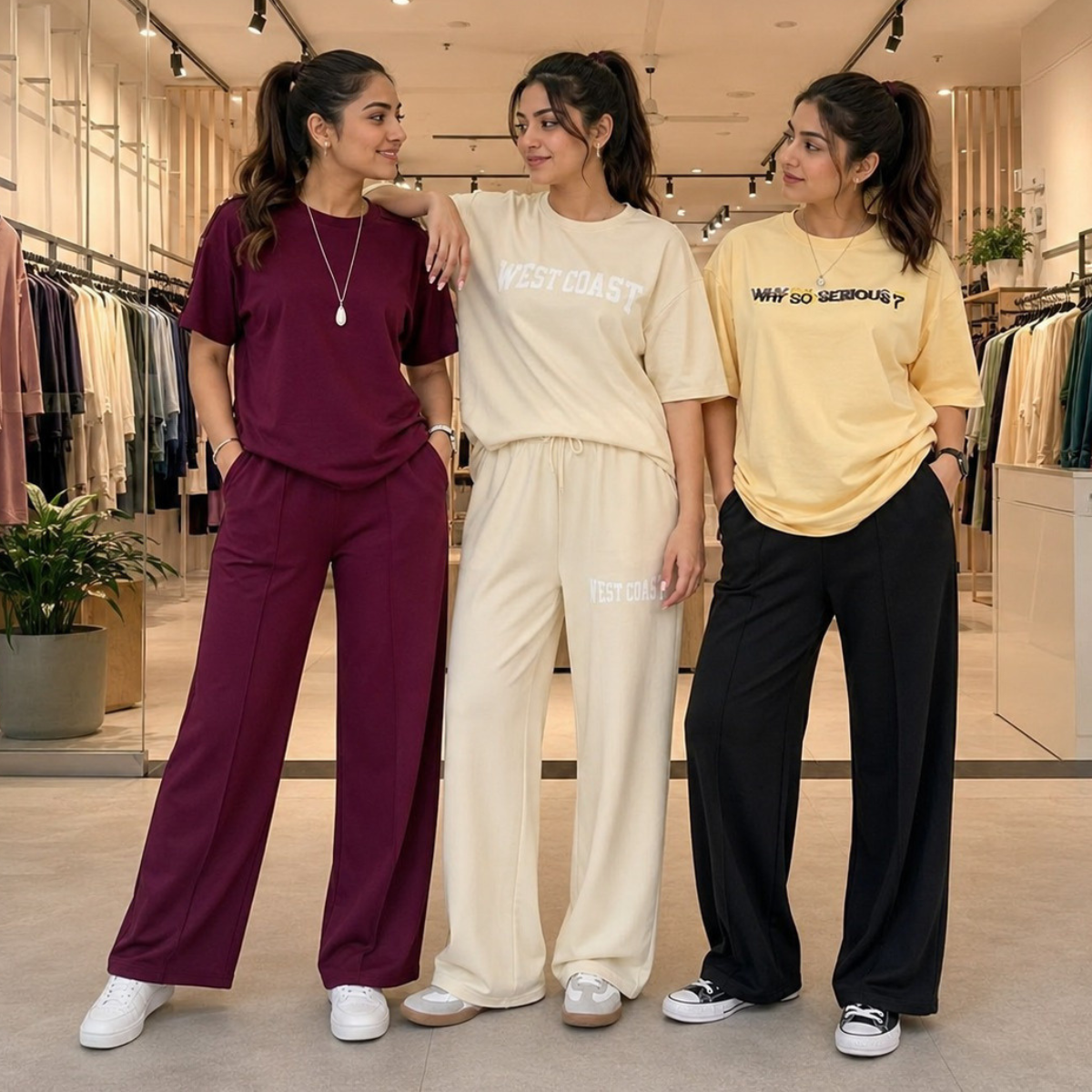 3 Women’s Casual T-Shirt With Trouser  ( T2 )