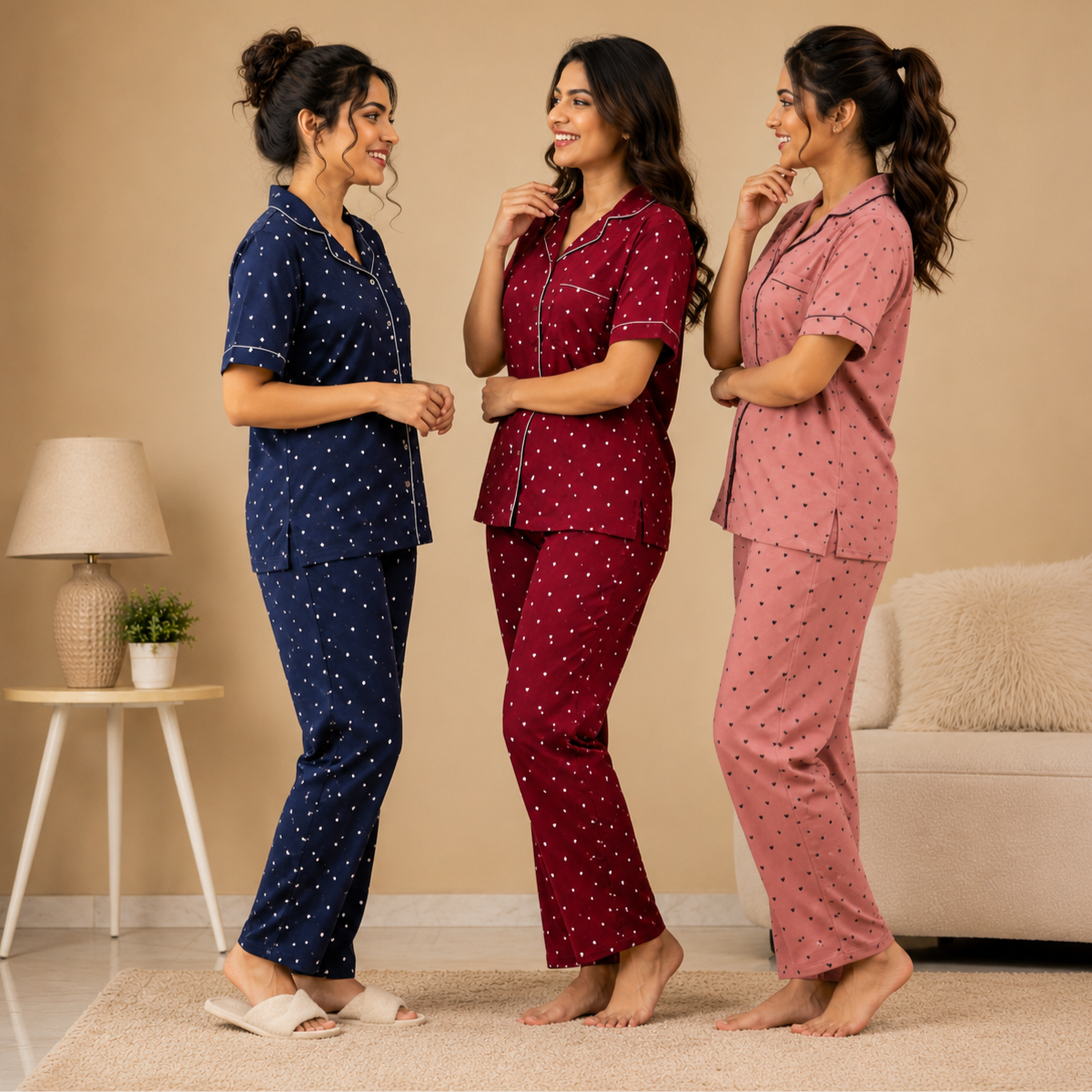 3 Cotton Night Suit For Women (N-9)