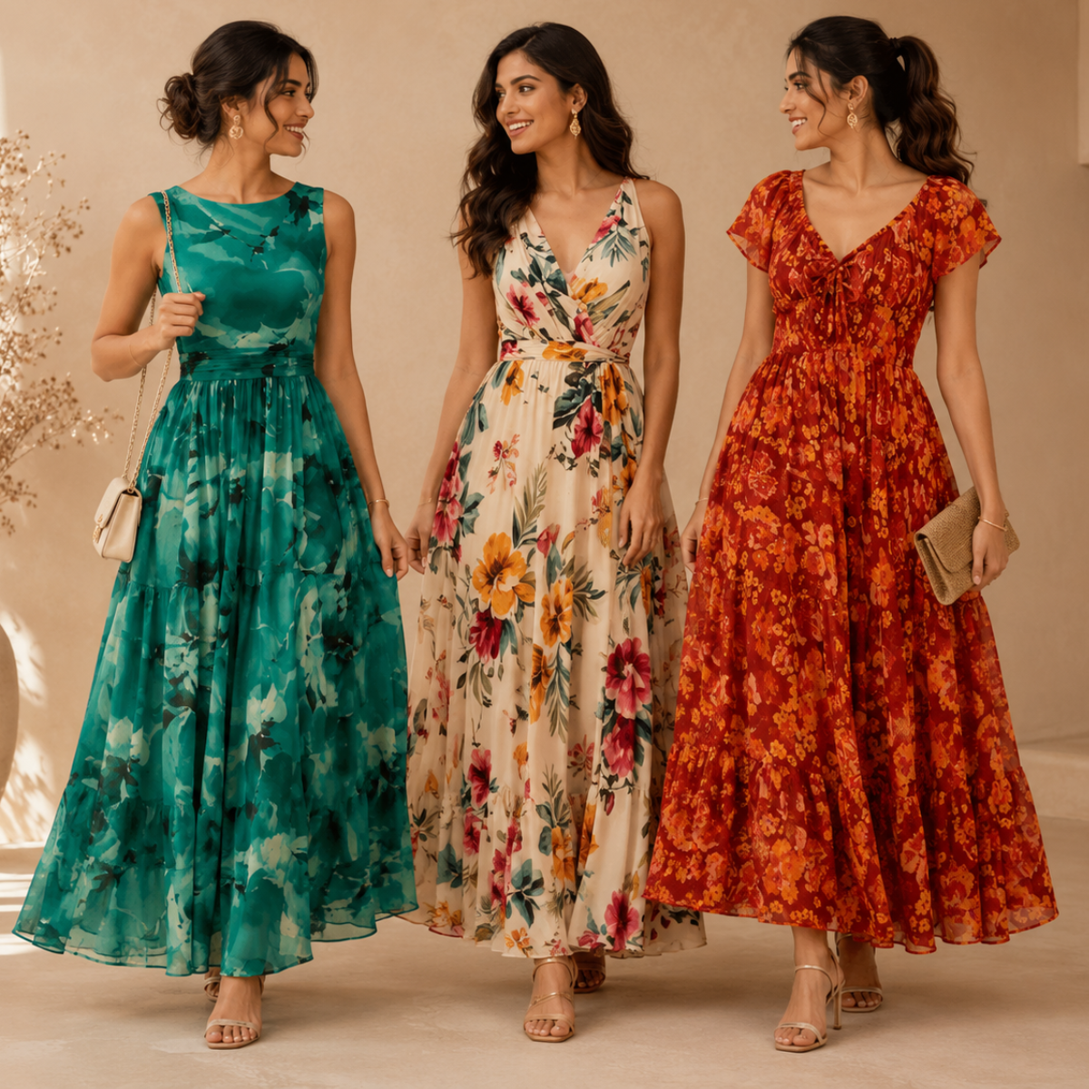 3 Printed Maxi Dress – Style Meets Comfort | MD-03