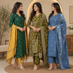 3 Combo Kurta Sets With Dupatta + Bottom (A3)
