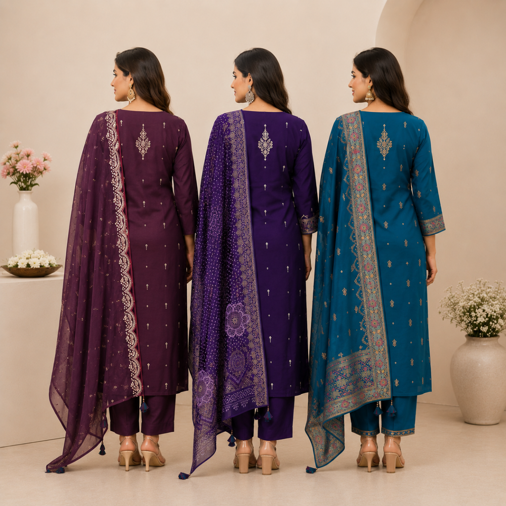 3 Cotton Combo Full Set  - Perfect For Every Occasion ( D-8 )
