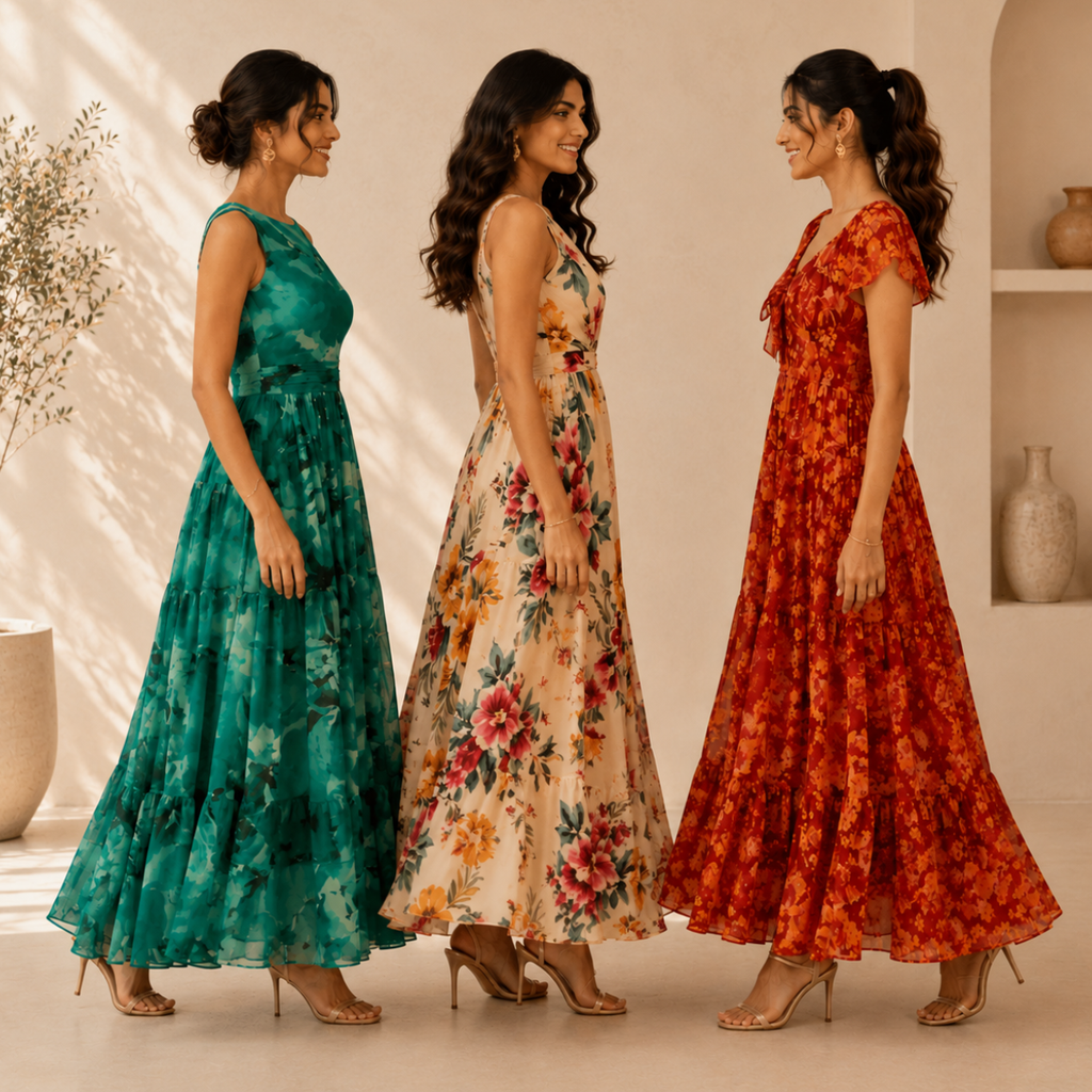 3 Printed Maxi Dress – Style Meets Comfort | MD-03