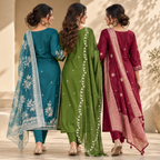 3 Women’s Stylish Kurta Set With Dupatta | KS-2