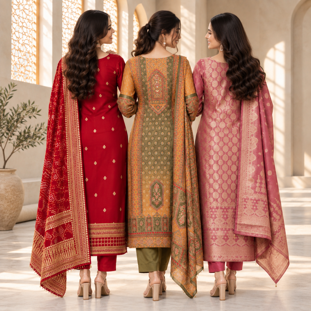 3 Women’s Ethnic Kurta Set With Dupatta | K-2