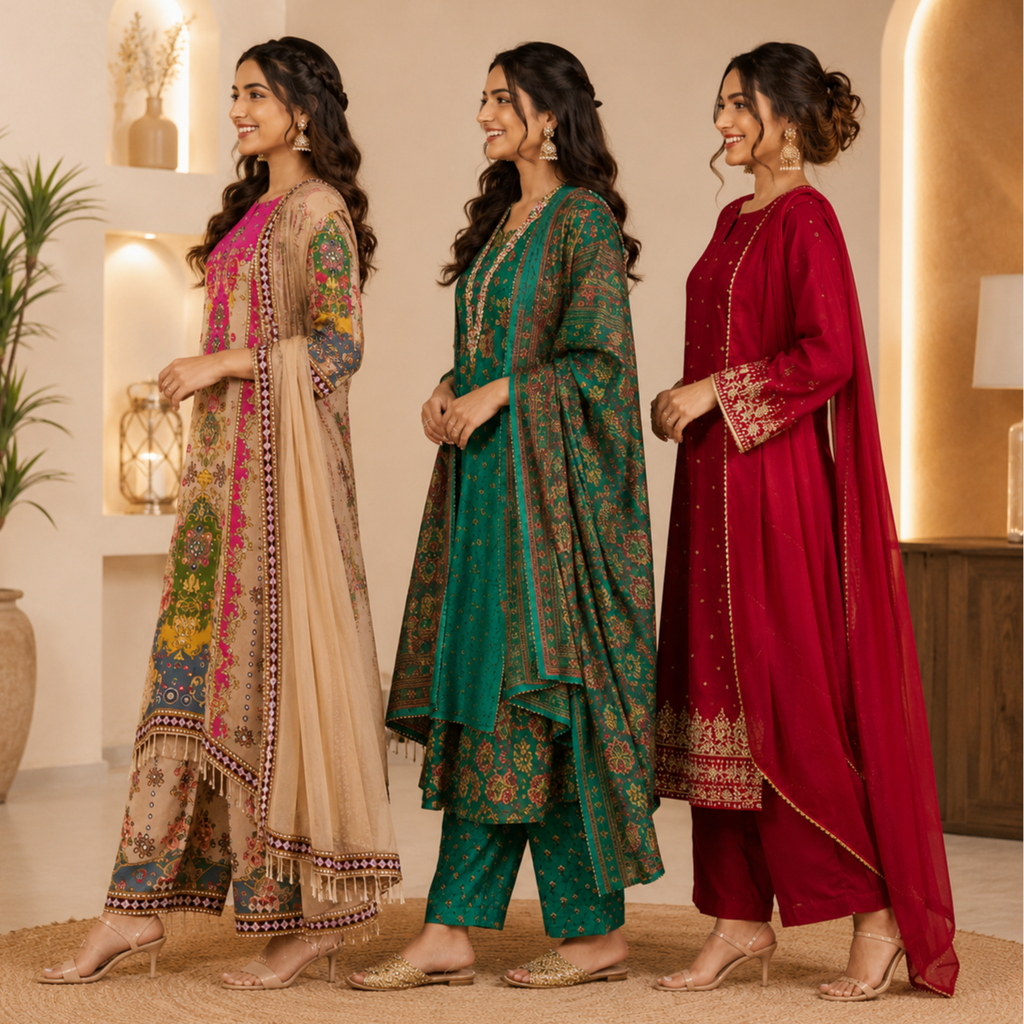 Women's 3 Kurti With Dupatta | Ethnic Wear (K-3)
