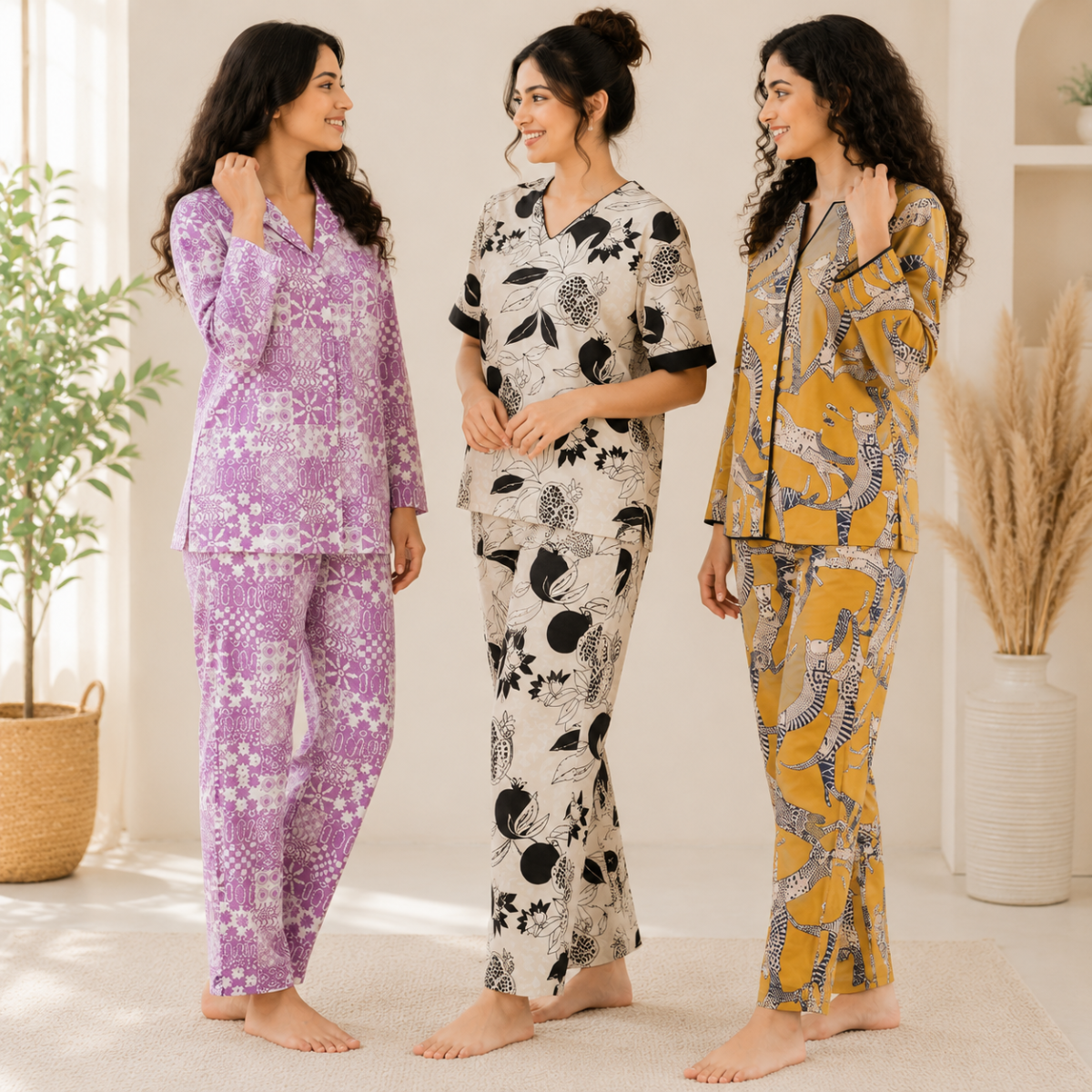 3 Women's Cotton Nightwear Set ( N-3 )