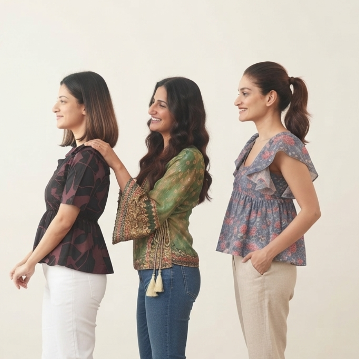 3 Women's Printed Western Top ( P3 )