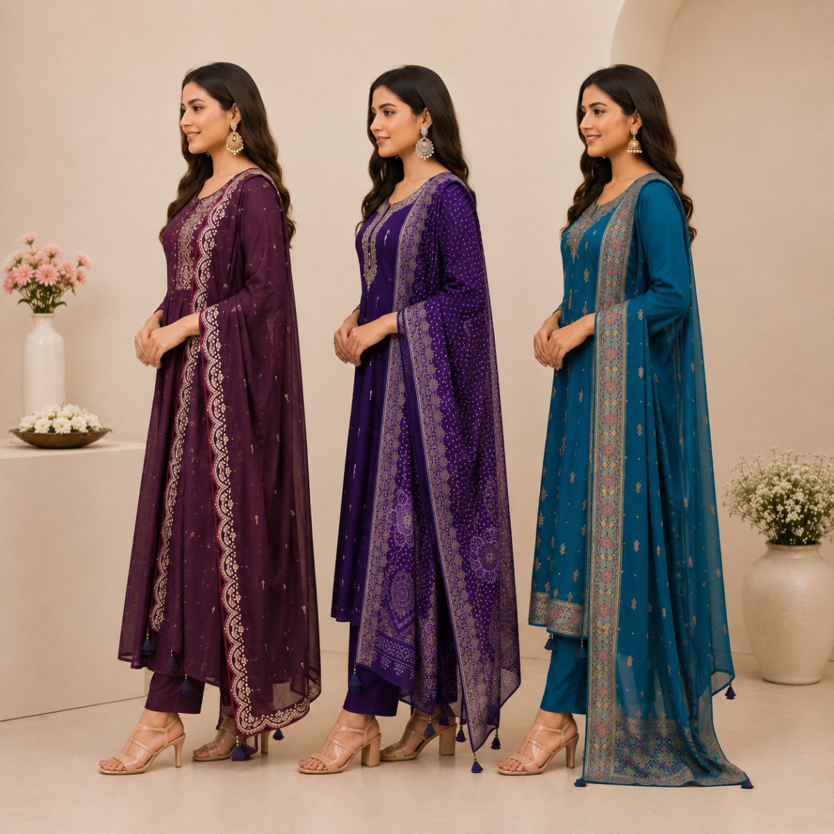 3 Cotton Combo Full Set  - Perfect For Every Occasion ( D-8 )