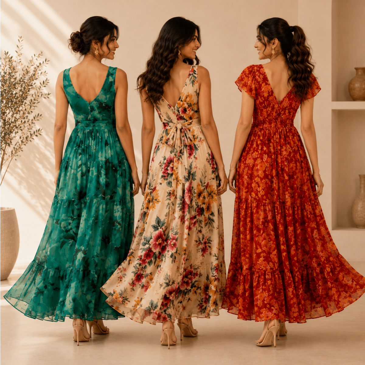 3 Printed Maxi Dress – Style Meets Comfort | MD-03
