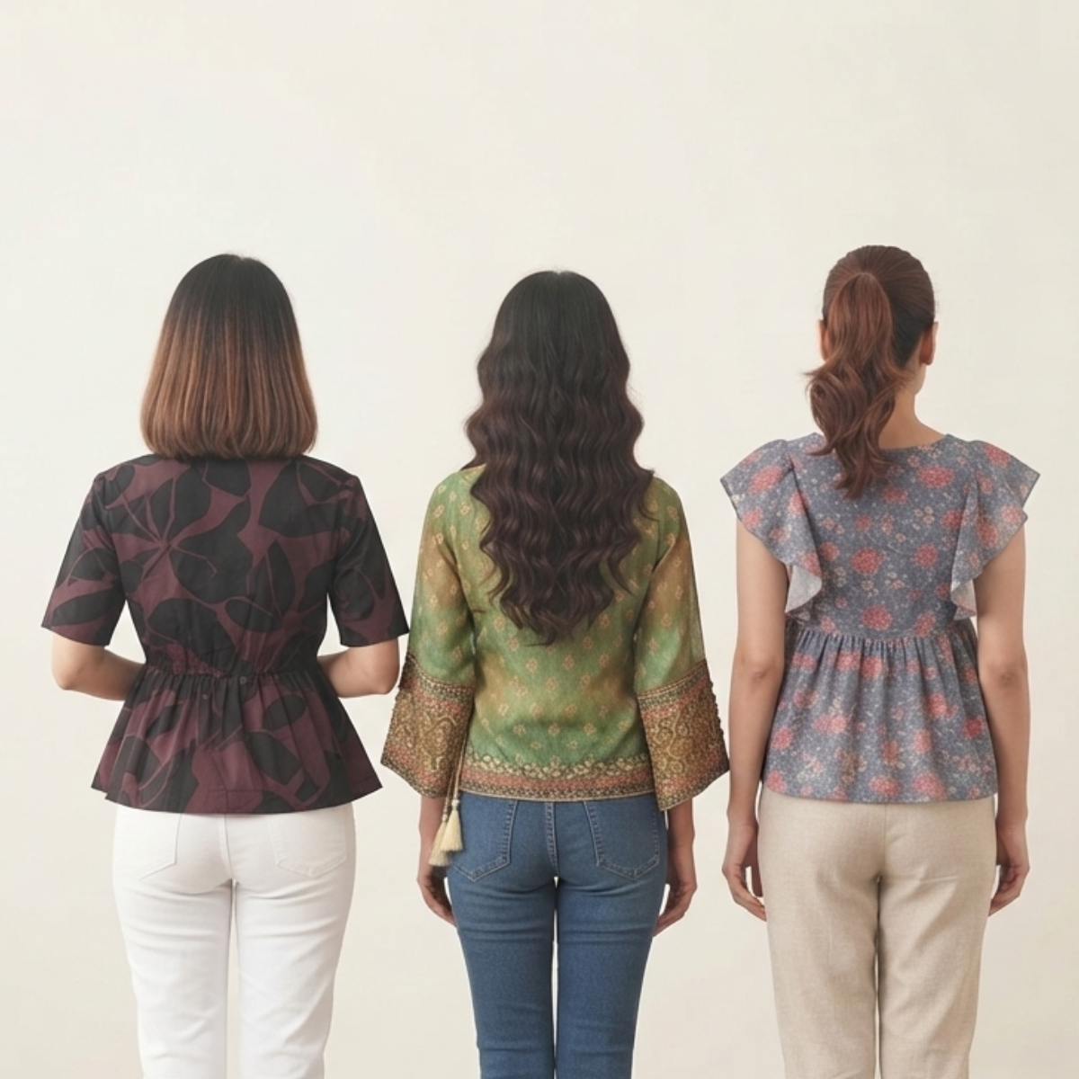 3 Women's Printed Western Top ( P3 )