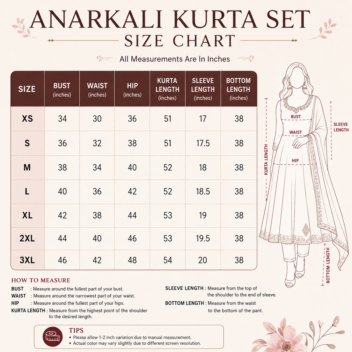 3 Anarkali Style Kurta Set with Dupatta ( A3 )