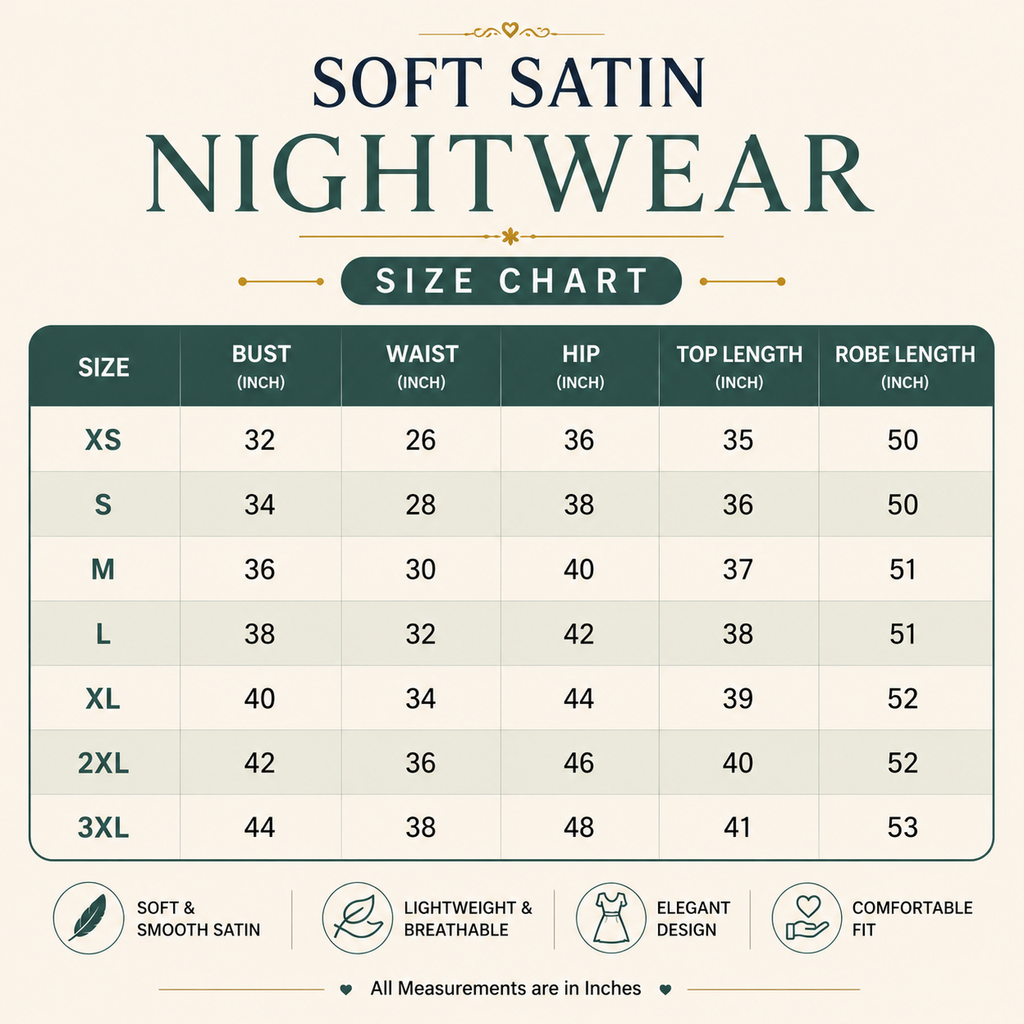 3 Soft Satin Nightwear ( N-2 )