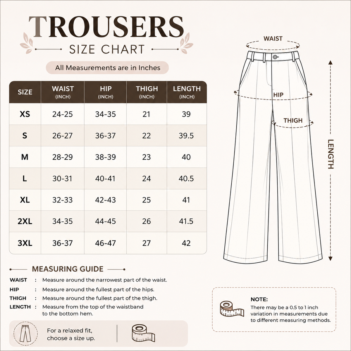 3 Women’s Comfort Fit Trousers ( T12 )